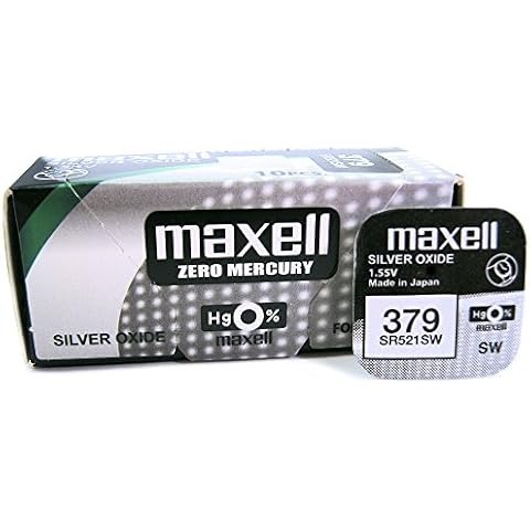 Maxell SR521SW 1.55V Silver Oxide Battery (5Pcs per pack) Cover