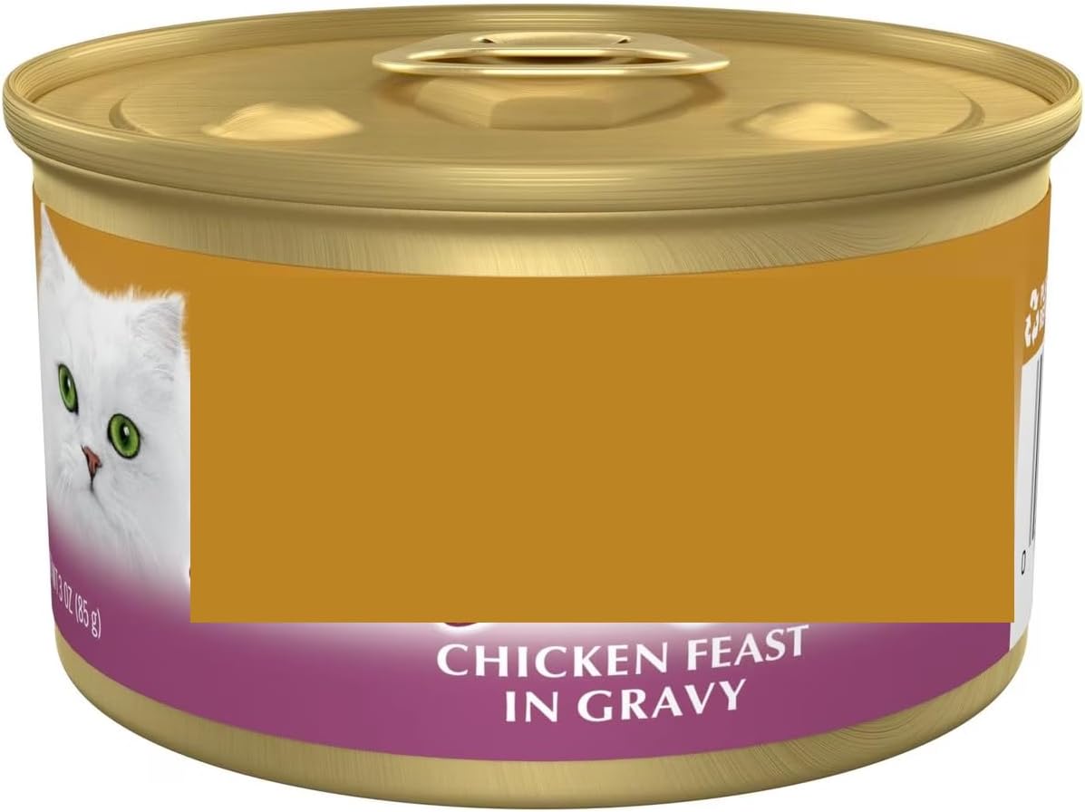 Wet Cat Food Gravy Chicken Feast, 12 cans