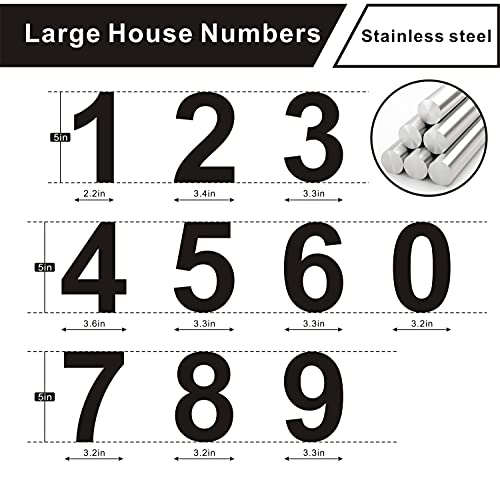 House Numbers Stainless Steel, 5 Inch Self-Adhesive Modern House Numbers, Outdoor Home Door Mailbox Address Numbers For Houses, Easy To Install (Number 8) #TOP2