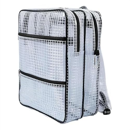 Electrician Backpack, Anti-Static Clear PVC Cleanroom Backpack, Engineer Tool Bag for Clean Rooms, High-Tech Manufacturing Environments (17.71x13.77x7.87in)