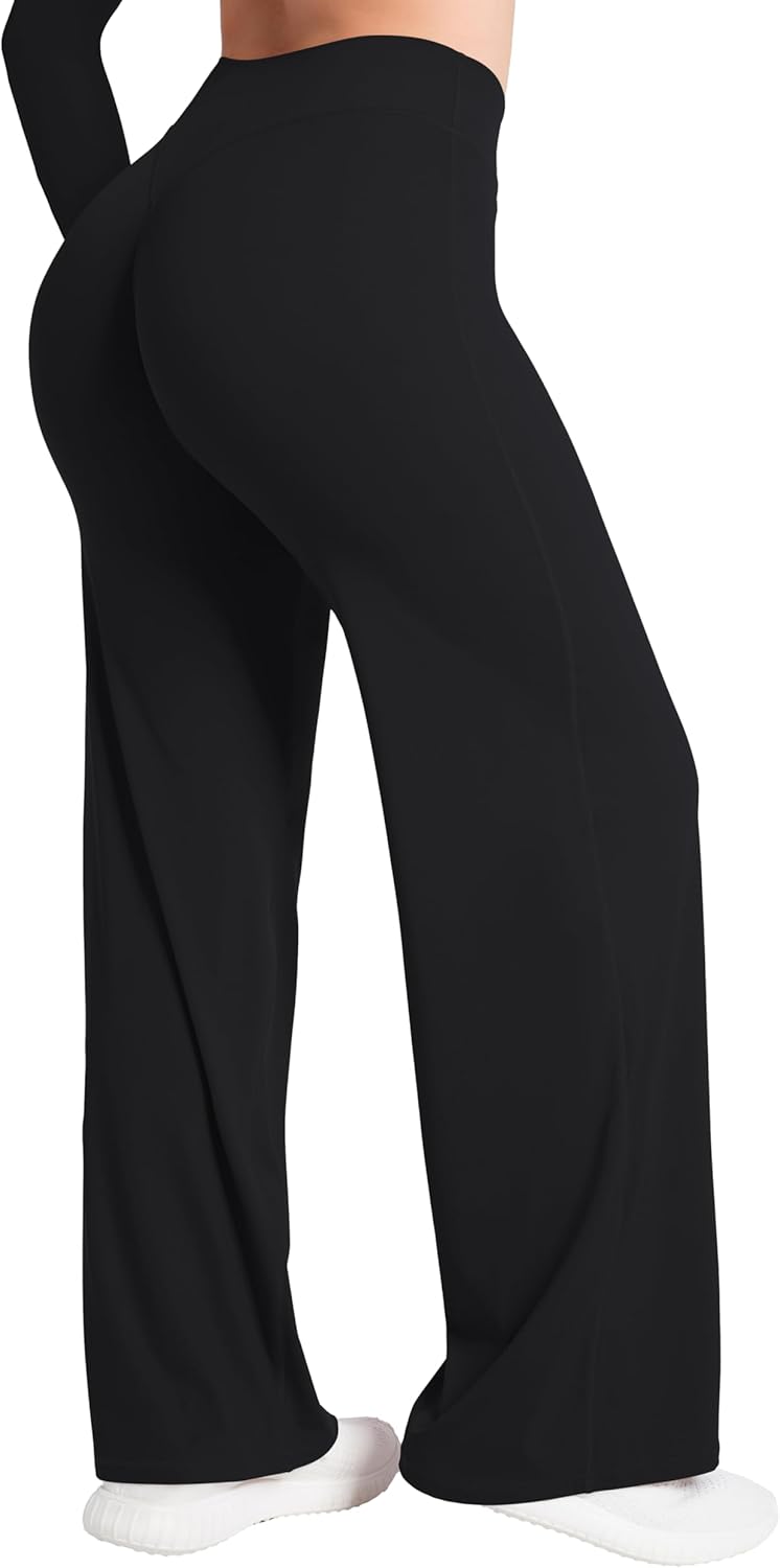 Sunzel High Waisted Wide Leg Yoga Pants for Women – Soft Stretch Workout Pants, Tummy Control for Yoga, 32" Inseam
