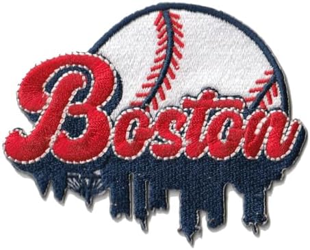 Smc Store City of Boston Baseball Logo Patch Embroidery Baseball Fan Favorite Team Iron On Sew On Embroidered Patch