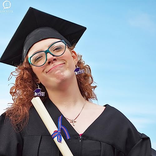 Locrccl Graduation Gifts 2023 College Acrylic Bachelor's Hat Earrings Leopard Earrings High School College Graduation Party Jewelry Graduation Hat Earrings For Women Girls Jewelry (C) #TOP4