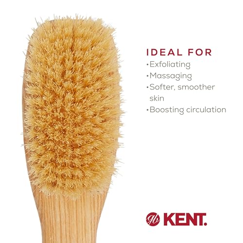 Kent FD5 Beechwood Wood Long Handle Shower Bath Body Brush. for Skin Exfoliate and Massage. 100% Boar Bristles. Best Back Body, Foot and Leg Scrubber Brushing for Wet and Dry Body. Made in England - Thumbnail 6