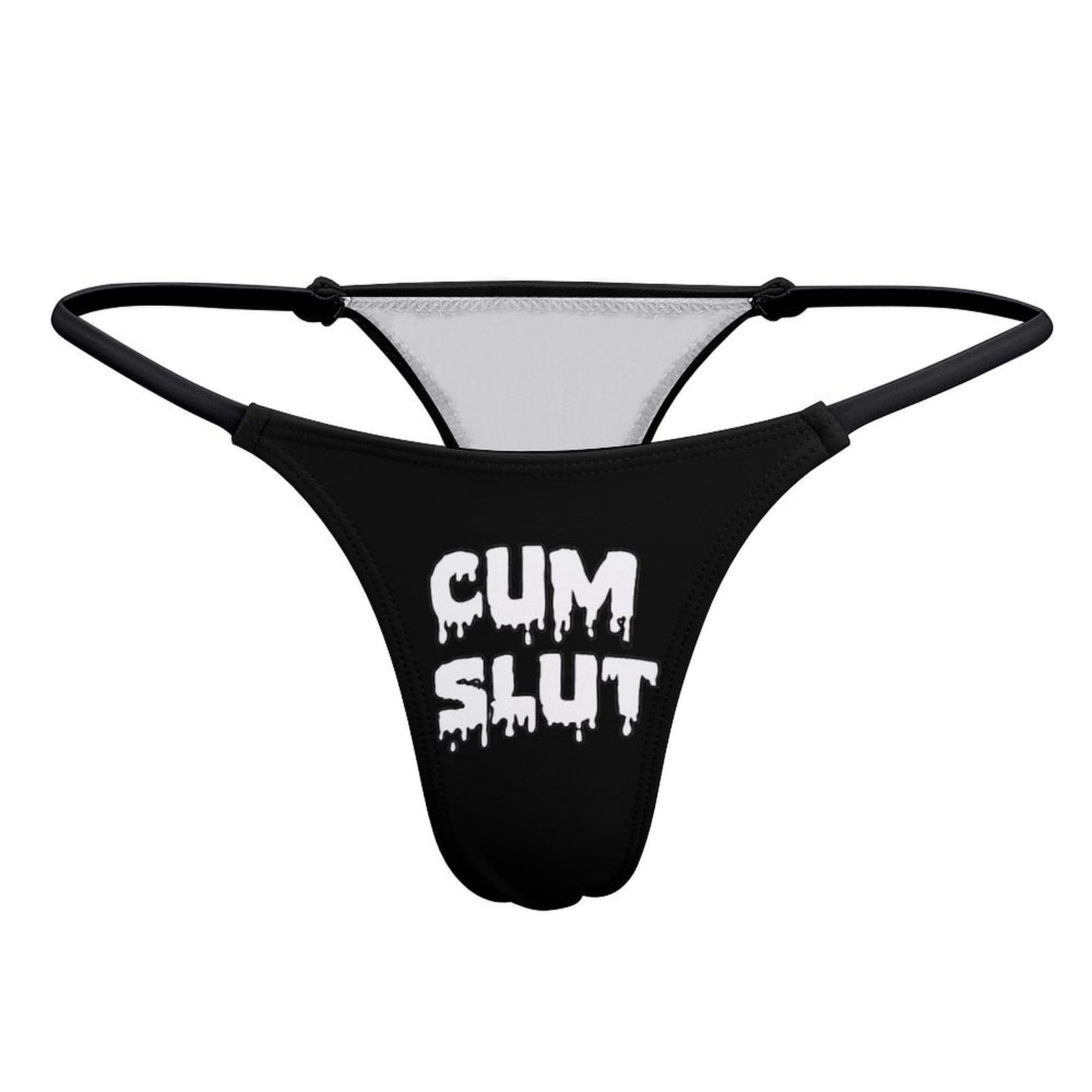 Kwqdozf Women's As Pic Cum Slut Sexy G-String Thong T-Back Underwear Funny Gifts For