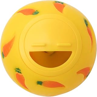 Niteangel Treat Ball for Guinea Pigs, Rabbits, Hedgehogs - Adjustable Snack Dispenser Toy, Small Yellow, Interactive Boredom Buster