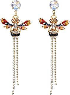 Bee Earrings for Women, Cute Honey Bee Tassel Earrings for Girls, Bumblebee Dangle Earrings Hypoallergenic, Lovely Bee Insect Bohemian Drop Earrings, Ladybug Earrings Studs, Insect Bee Jewelry Gifts Funny Earrings