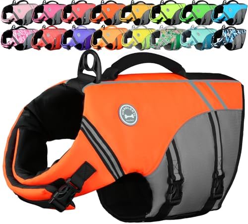 VIVAGLORY Gilet de Sauvetage Style Sportif pour Chien avec Flotta...