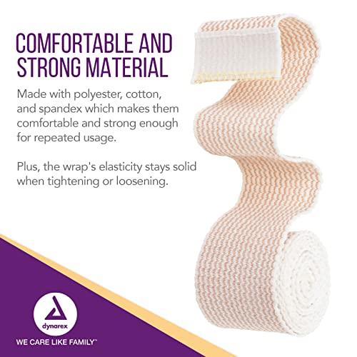 Dynarex Elastic Bandages With Self-Closure, Outstanding Compression And Stretch, Latex-Free Elastic Bandages With Velcro Closure, 2" X 5 Yds., 1 Box Of 10 Elastic Wrap Bandages #TOP4