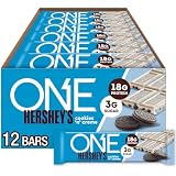 ONE Hershey's Cookies 'n' Creme Protein Bars, 18g Protein, 12 ct | 18g Protein, 3g Sugar, Protein Snack for Breakfast, Workout and Travel, 12 Snack Bars, Gluten Free Snacks