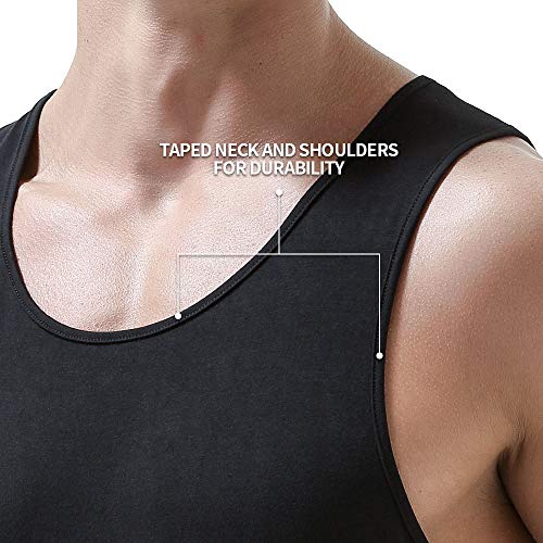 Aorgsvi Men's Tank Tops Undershirts 3-Pack, Crew Neck Modal Comfort Soft Multipack A-Shirt Black #TOP3