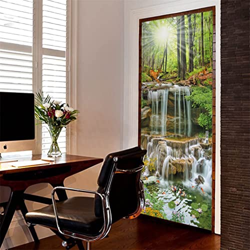 Door Sticker - Flfk 3D Door Mural Peel And Stick, Removable Self-Adhesive Landscapes Door Wallpaper For Home Decor, 30.3 "W X 78.7 "L, Set Of 2 Sheets #TOP6