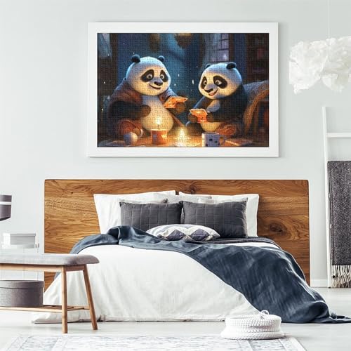 Puzzle 1000 pièces panda en bois comme cadeau d'art original