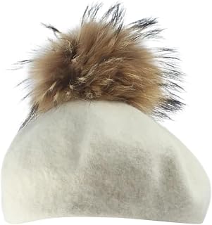 Gorro de lana de artista francés cálido de invierno, boina con pompones