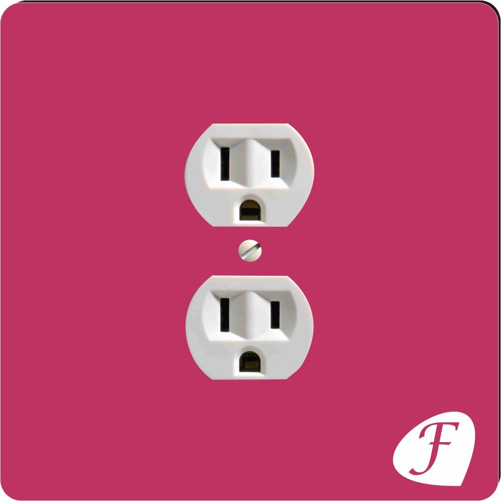 Plaque de sortie feuille fuschia Outlet 43930 pour cacher les fils