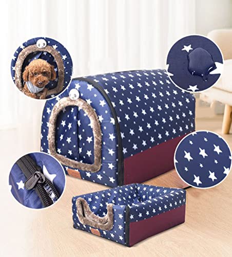 Extra großes Hundebett, Iglu-Hundehaus mit Dach, XL, Labrador, beruhigende Zwinger, wasserdicht, Anti-Angst, faltbare Katzenhöhle, Haustiernest für Welpen/Kätzchen