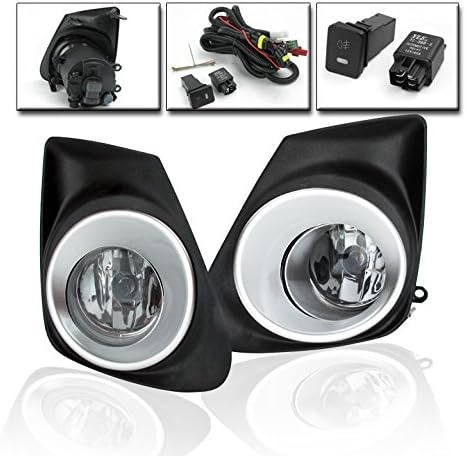 Front Bumper Driving Fog Lights Lamps Chrome Compatible with 2011-2013 Toyota Corolla