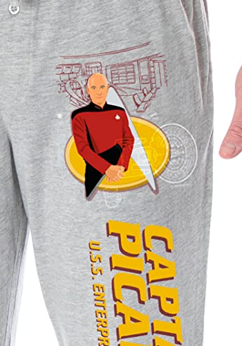 Star Trek The Next Generation Men's TNG Captain Picard USS Enterprise NCC-1701-D Lounge Pajama Pants3