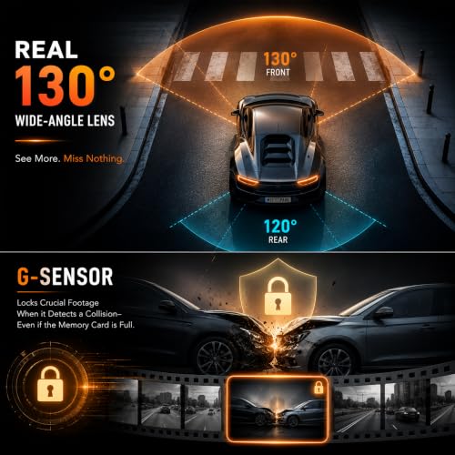 Image of MyFitSpark DC-101 Pro ADAS Dual Channel Dash Cam for Car Front and Rear | Novatek Chipset ADAS AI Safety GPS Logger Night Vision Wi-Fi App Supercapacitor Parking Mode 130 Wide Upto 512GB