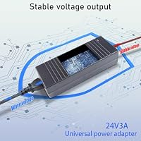 24V 3A Netzteil 72W, AC 100-240V auf DC 24V Transformator, 5,5x2,5mm DC-Stecker EU Steckernetzteil für LED-Leisten, WLAN-Router, CCTV-Kameras, Drucker, Wasserreiniger und weiteren 24V Geräten – Ansicht 5