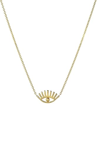 14k Gold Evil Eye Necklace, Zoe Lev 