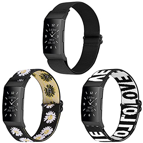 WNIPH Lot de 3 bracelets de rechange en nylon pour Fitbit Charge 4/Fitbit Charge 4 SE/Fitbit Charge 3/Fitbit Charge 3 SE, réglables et respirants Cover