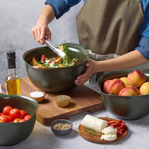 KitchenAid Universal Nesting Plastic Mixing Bowls, Set of 3, 2.5 quart, 3.5 quart, 4.5 quart, Evergreen by KitchenAid - Image 7