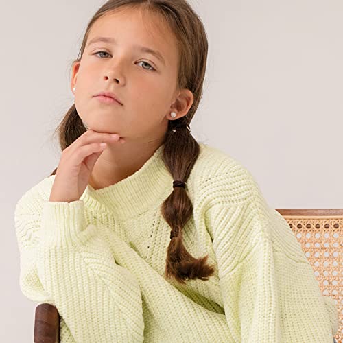 925 Sterling Silver White Simulated Opal Birthstone Heart Safety Screw Back Earrings for Little Girls, Pre-Teens and Teens 8mm - Beautiful Heart Shaped Earrings with CZ Stones2