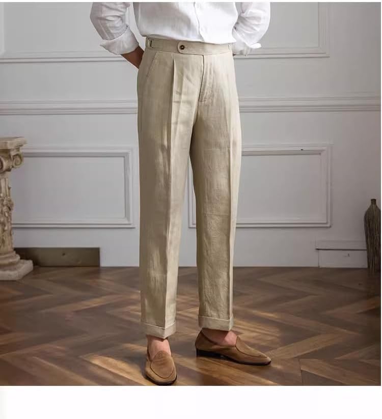 Size 34 w x 30 L pattern Men's Dress Pants High-Waisted Lightweight Casual Suit Pants for Men