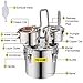VEVOR Alcohol Still, 3 Gallon, Stainless Steel Alcohol Distiller with Copper Tube & Build-in Thermometer & Water Pump, Double Thumper Keg Home Brewing Kit, for DIY Whiskey Wine Brandy