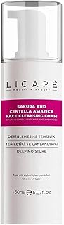 Licape Sakura ve Centella Asiatica Yüz Temizleme Köpüğü – Arındırıcı, Nemlendirici ve Cilt Bariyeri Güçlendirici Yüz Yıkama Köpüğü – Hassas Ciltlere Uygun – 150 ml