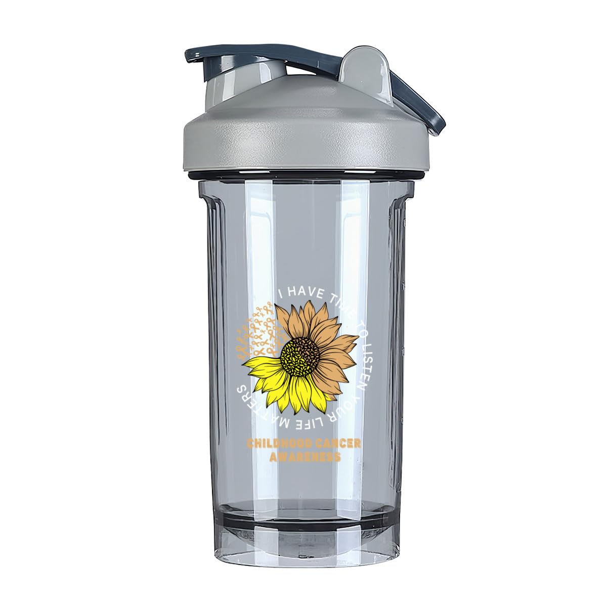 Listen Your Life Matters Childhood Awareness (2) 18 Ounce Shaker Cup,Fashion Theme Pattern Shaker Bottle Leak-proof Workout Shake Bottles 500ML/18 oz Perfect for Pre Workout