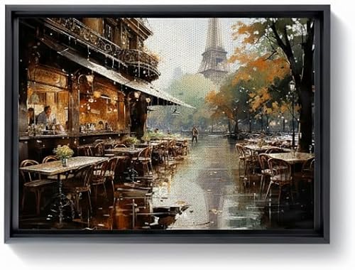 art Italian Cityscape Abstract Wall Art Artwork, Mediterranean City italy Street Towns Picture Art Prints on Canvas for Paris Cafe Room, love