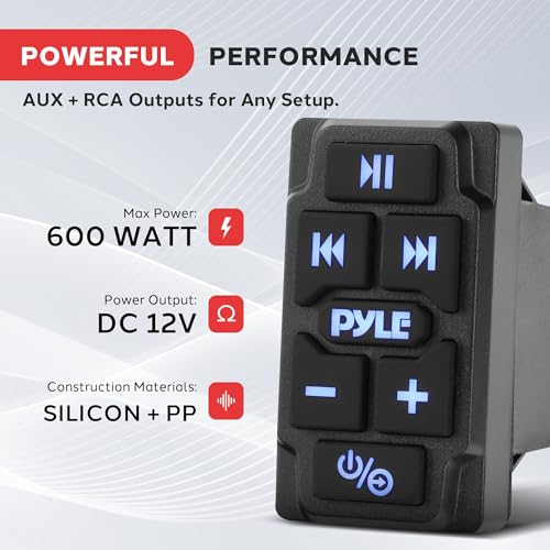image for Pyle Rocker Switch Wireless BT Audio Controller, Waterproof Rated Mari