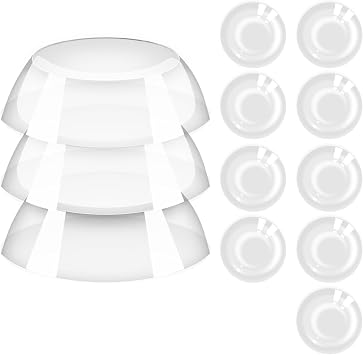 HOMOTEK 12 Pack Clear Door Stoppers for Wall 2 in Door Knob Wall Protector Door Handle Stops Transparent Pu Bumper Wall Silencer Cylindrical Wall Shield CushionDia 50 mm, Self Adhesive