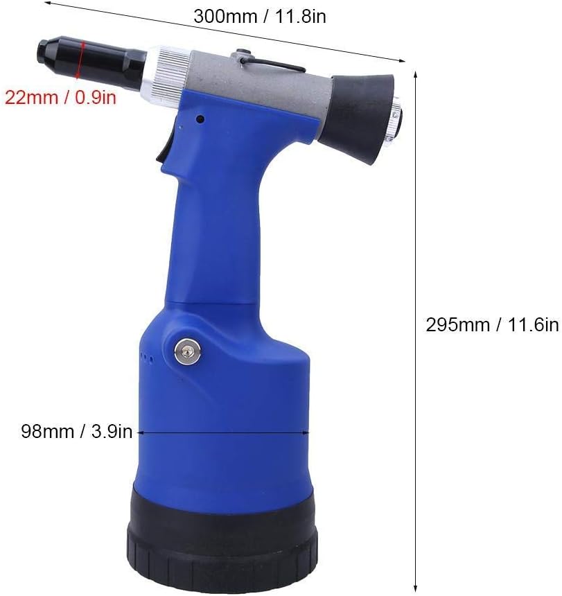 Self-Suction Pneumatic Rivet Gun Air Riveter 3.2-6.4mm Riveting Range 20mm Working Stroke