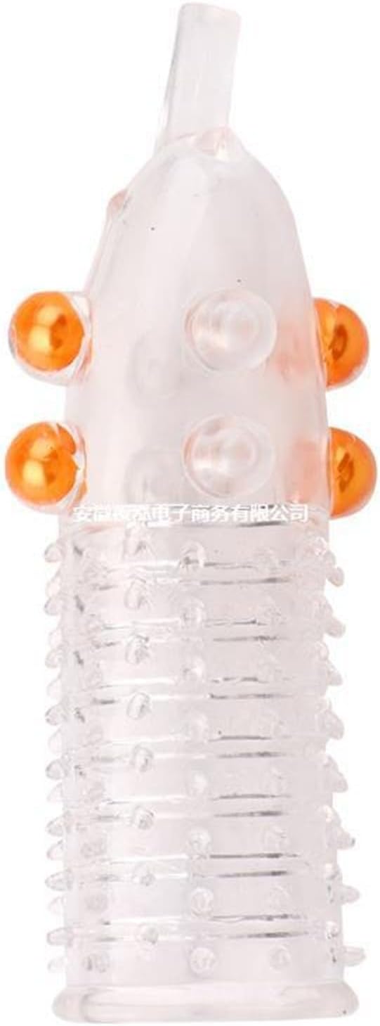 Penis Sleeve with Massage Particles TPE Cuffs Transparent Condoms for Intensive Stimulation Reusable Glans SM Sex Toys for Beginners Men