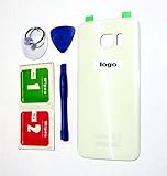 MIYI Nuevo Blanco Tapa de Batería Tapa Contraportada Trasera Back-Carcasa Reemplazo para Samsung Galaxy S7 Edge G935F G935 + Adhesivo + Herramientas + Limpieza