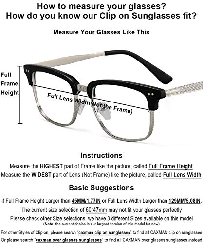 Image of CAXMAN Polarized Clip On Sunglasses Over Prescription Glasses for Men Women UV Protection