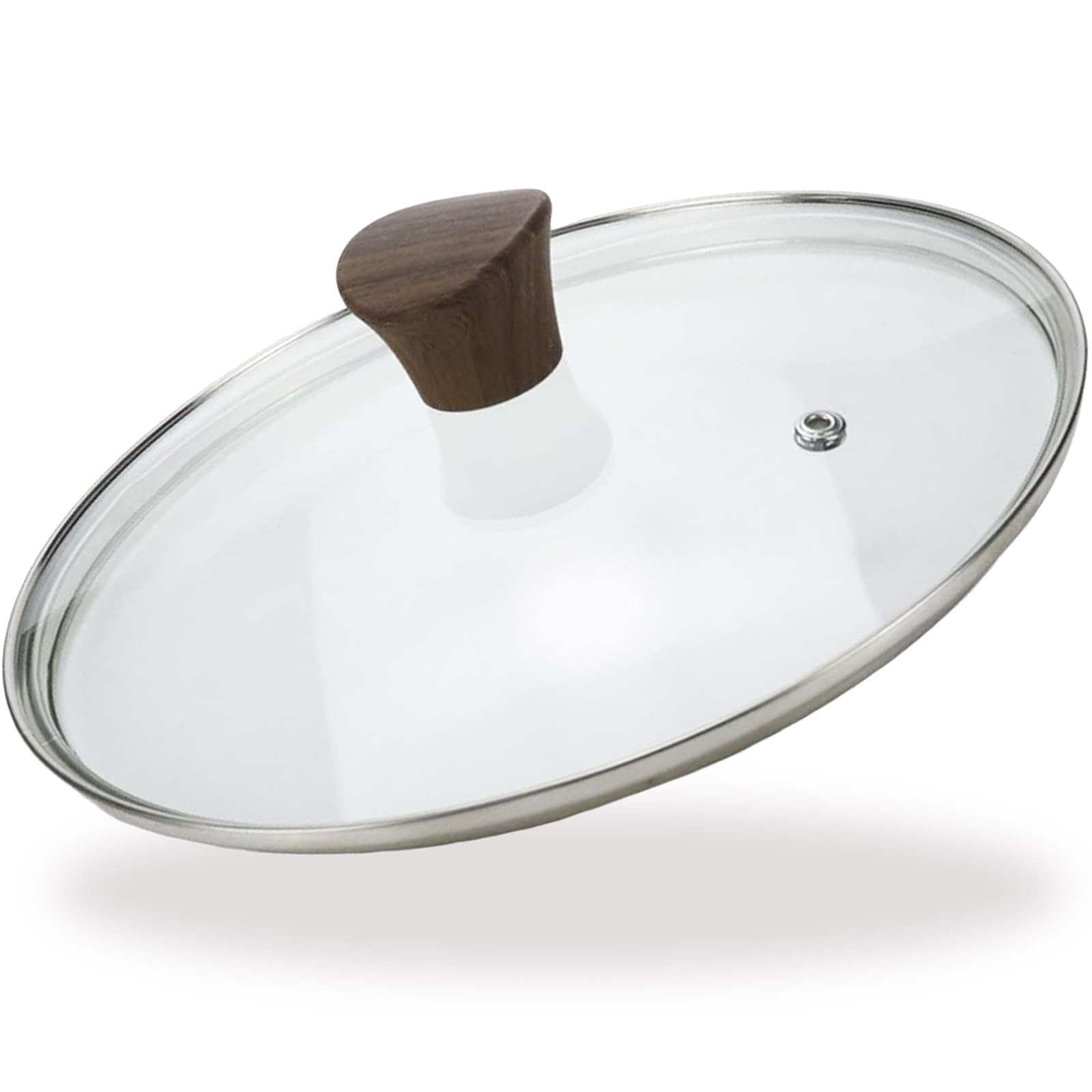 9 Inch Tempered Glass Lid, Universal Pot and Pan Cover Replacement - Dishwasher Safe Glass Cookware Cover with Stainless Steel Edge & Heat Resistant