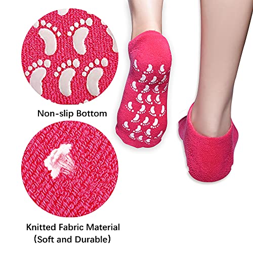 Moisturizing Socks, Gel Socks Soft Moisturizing Gel Socks, Gel Spa Socks For Repairing And Softening Dry Cracked Feet Skins (Women Size(Rose Red & Green)) #TOP1