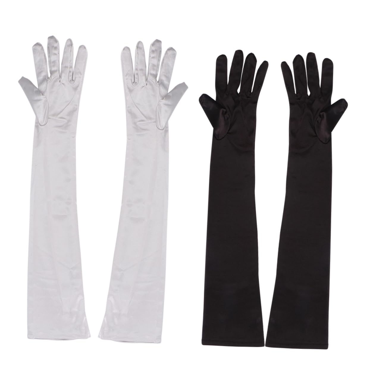 VALICLUD 6 Pares Guante Largo Mitones Negros Guantes de Mujer Guantes de Moda Guantes Comodos Mitones de Damas Guantes Largos de Licra Guantes de Opera Cubierta Protectora Codo Mangas