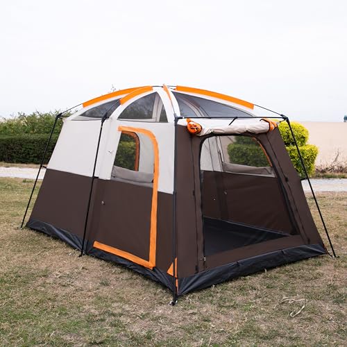 Ktt Large Tent 6 Person,Family Cabin Tents,Full Rainly For Weather,2 Rooms,3 Doors And 3 Windows With Mesh,Straight Wall,Waterproof,Double Layer,Big Tent For Outdoor,Camping. thumb #7