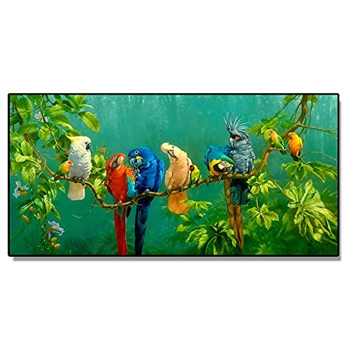 Grand format broderie diamond painting complet oiseau en cristal strass haut de gamme
