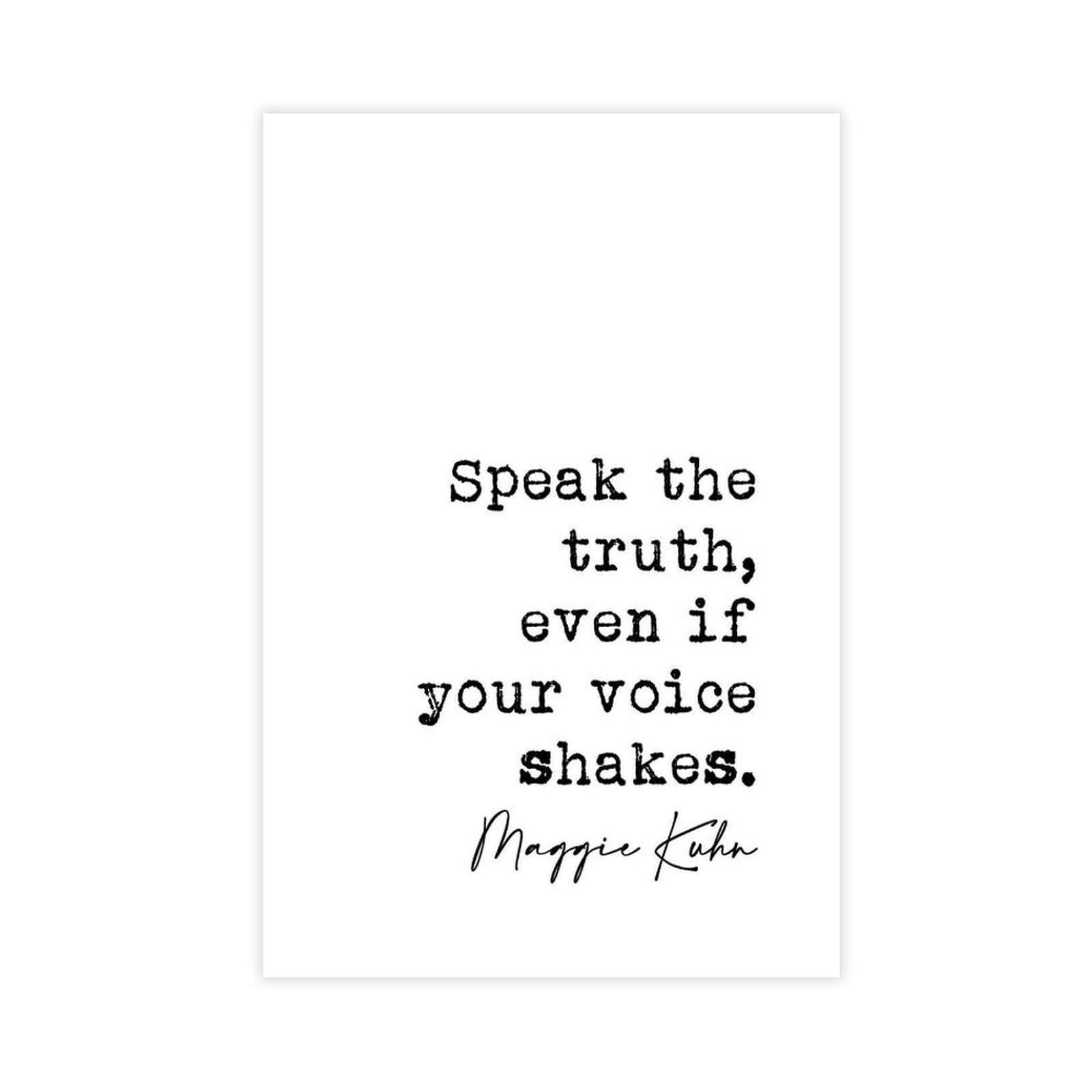 Mnyuein Speak The Truth, Even If Your Voice Shakes Canvas Poster Bedroom Decor Sports Landscape Office Room Decor Gift Unframed Print 20" L X 30" W