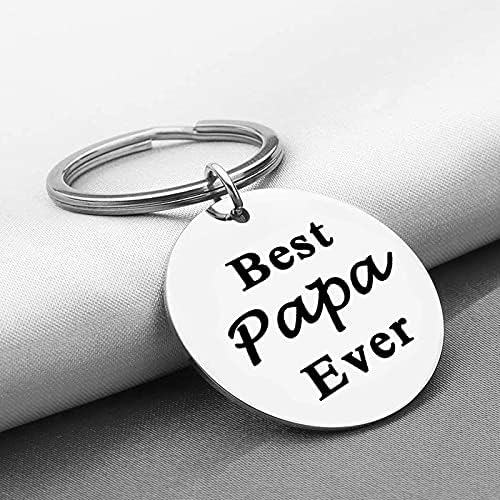 Miniatura 2 de Regalos de cumpleaños de Navidad para papá de nieto, nieto, abuelo, abuelo, regalo de nietos, llavero de Best Papa Ever de nietos