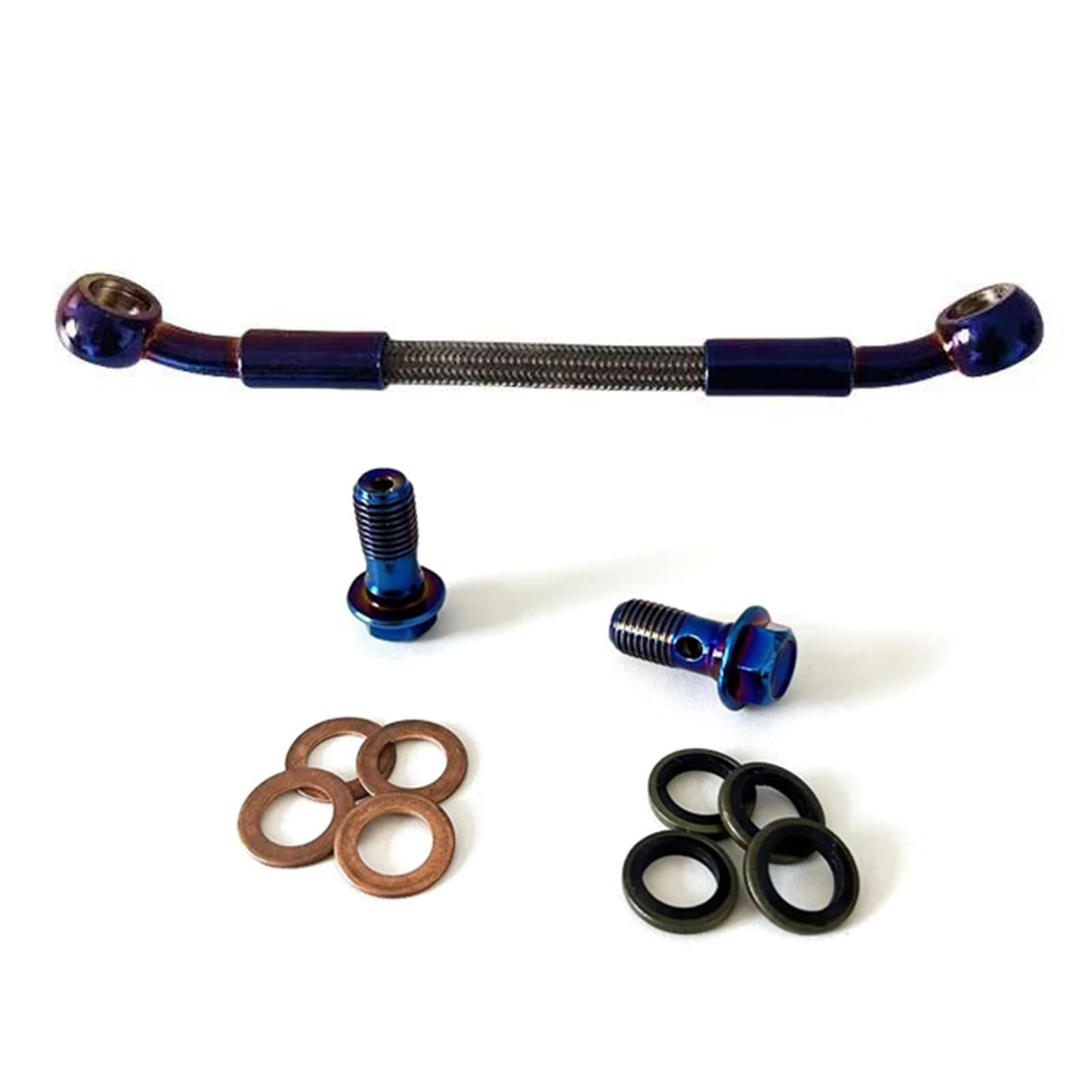 Motorcycle Brake Hose 28°-28° Motorcycle Accessories Braided Hydraulic Clutch Oil Pipe Brake Line Hose M10*1.25 Banjo(200cm)