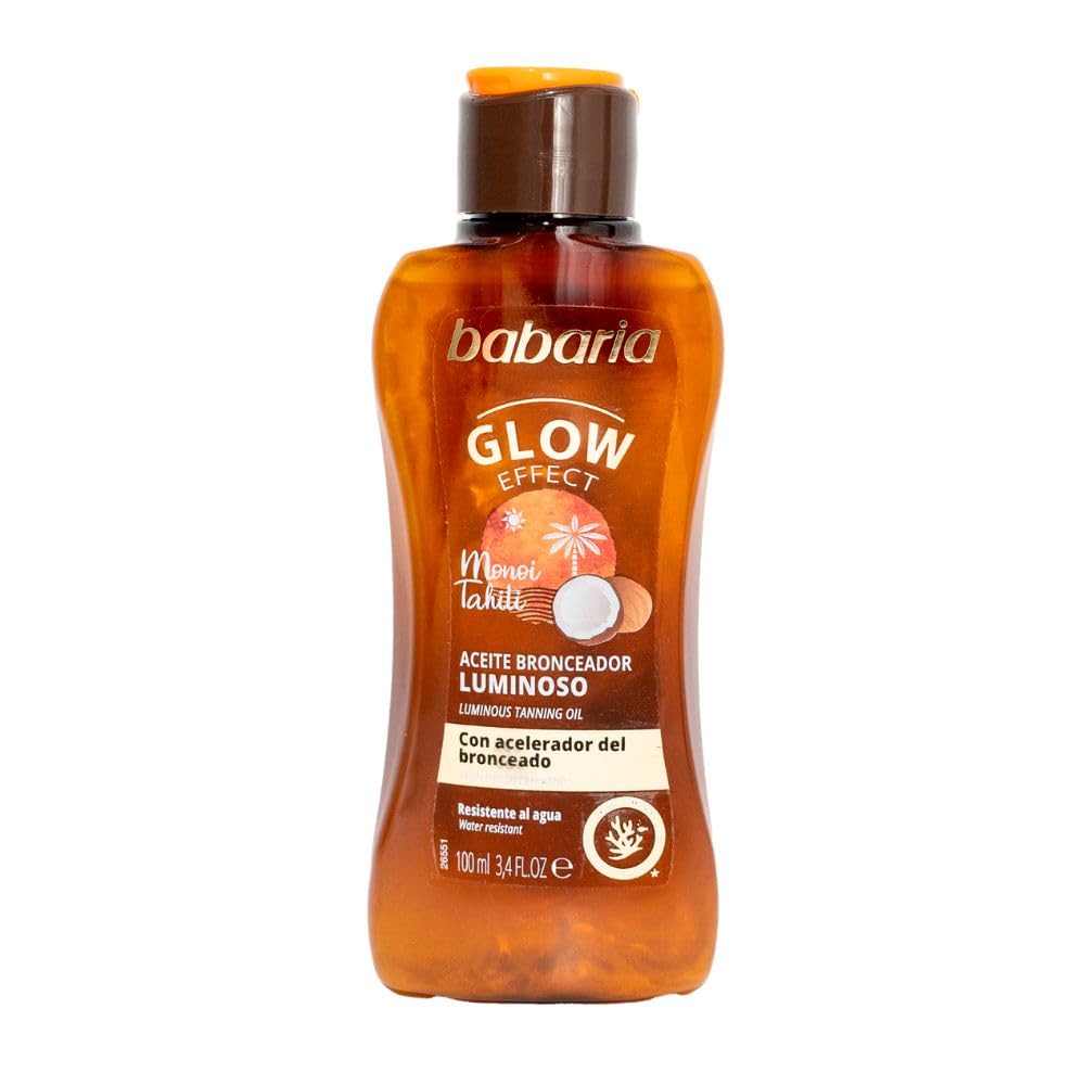 Babaria - Olio Luminoso Solare Formato Viaggio | Acceleratore Abbronzatura | Idratante e Nutritivo | Vegano | 100 ml