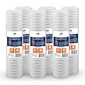 Aquaboon 5 Micron 20 x 4.5 Whole House String Wound Water Filter Replacement Cartridge for Well Water Filtration Compatible with WP5BB20P, 6-Pack