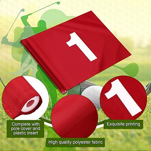 image for Oudain 9 Pieces Large Numbered Golf Flags with Tube Inserted 20''L x 1